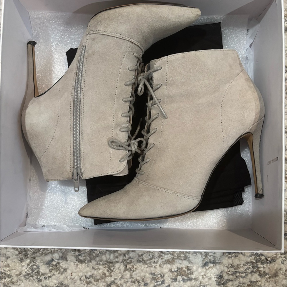 Something Navy Lace-Up Heeled Boots
